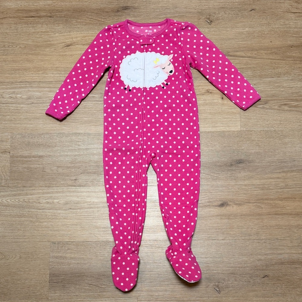 NWOT Carter's Pink and White Polka Dot Footie Pajama